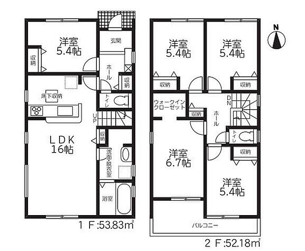 (1号棟)、価格2880万円、5LDK、土地面積145.79m2、建物面積106.01m2