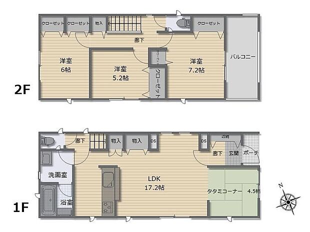 (１号棟)、価格3190万円、3LDK、土地面積114.77m2、建物面積95.58m2