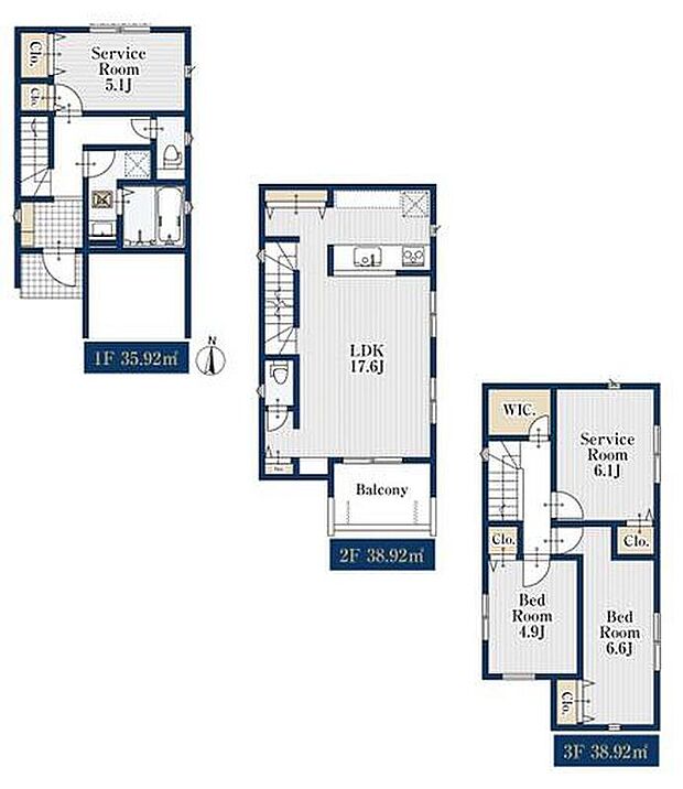 (1号棟)、価格4280万円、2LDK+2S、土地面積69.56m2、建物面積113.76m2