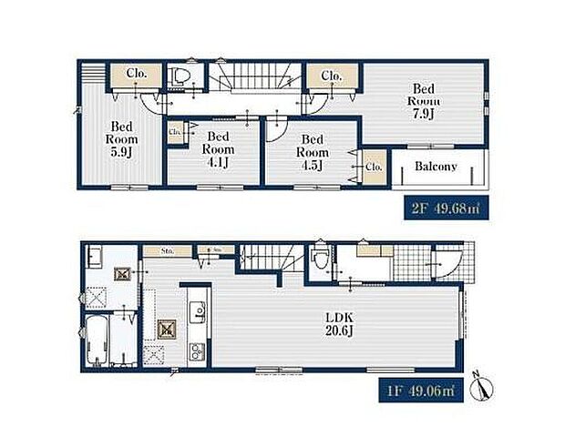 (1号棟)、価格5280万円、4LDK、土地面積97.94m2、建物面積98.74m2