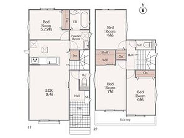(B号棟)、価格3490万円、4LDK、土地面積121.3m2、建物面積97.31m2