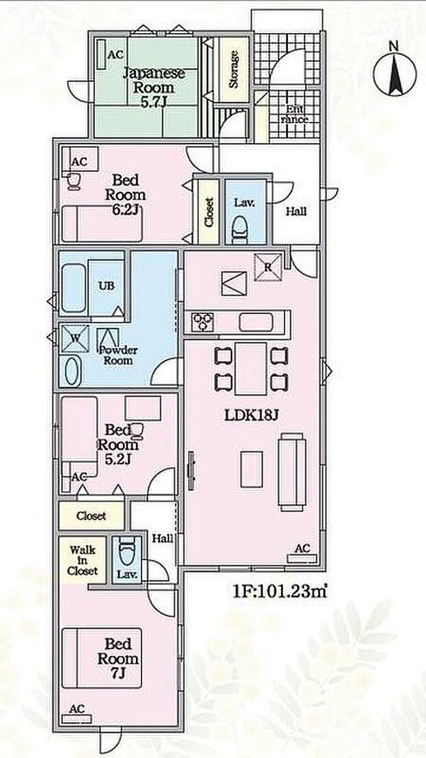 (１号棟)、価格2890万円、4LDK、土地面積210.13m2、建物面積101.23m2 