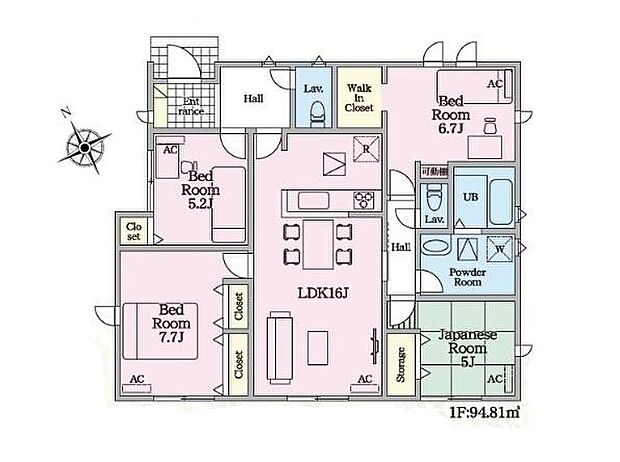 (1号棟)、価格3490万円、4LDK、土地面積199.75m2、建物面積94.81m2