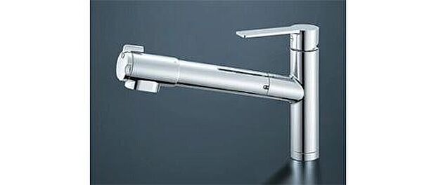 【浄水器付の節湯水栓】カートリッジ式の場所を取らない浄水器付の水栓です。ハンドル中央位置のクリック感で、水と湯をきちんと使い分けられます。給湯器のムダな使用を防いで節湯し、ガスの消費を従来の約４割抑制できます。