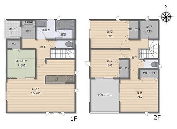 【4LDK+S】対面式キッチン仕様の約16.2帖リビング♪
リビングに隣接した洋風和室はお子様のお昼寝場所にも◎♪
納戸があり、各居室に収納完備でお部屋も片付けやすい♪
2部屋から出入りできる便利なワイドバルコニー♪