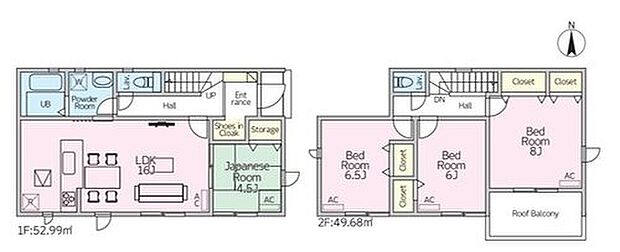 【4LDK】南向きで対面式キッチン仕様の約１６帖リビング♪
リビングに隣接したホッと落ち着く約４．５帖の和室♪
SICがあり、各居室にも収納豊富♪
奥行を広めに取った南側ルーフバルコニー♪