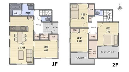 対面式キッチン仕様の南向きLDK♪SICやWICなど収納設備が豊富♪各居室にも収納スペース完備でお部屋がスッキリ片付きます♪陽当たりの良いバルコニーでお洗濯も快適♪ 