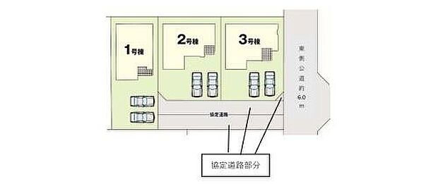 敷地面積４９～６６坪超♪
並列駐車２台可！
南庭でガーデニングするのもいいですね♪