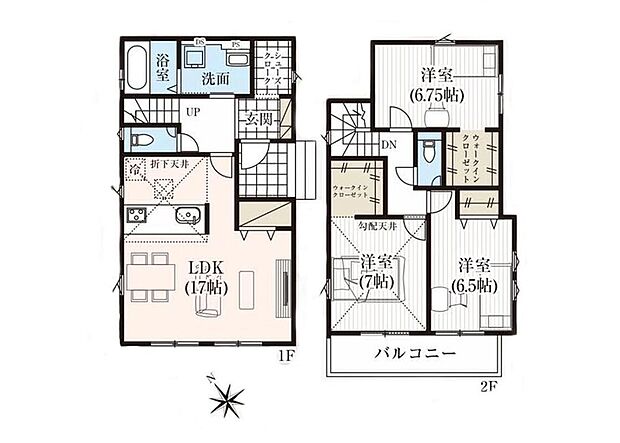 (1号棟)、価格3290万円、3LDK、土地面積128.2m2、建物面積97.7m2