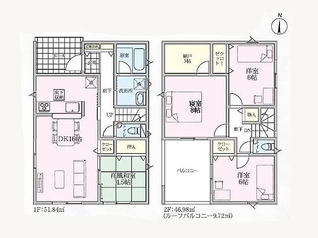 (1号棟)、価格2580万円、4LDK+S、土地面積210.03m2、建物面積98.82m2