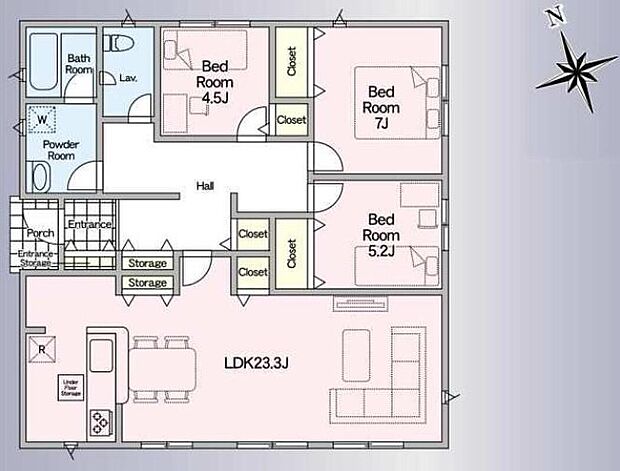 (1号棟)、価格2380万円、3LDK、土地面積304.77m2、建物面積96.39m2
