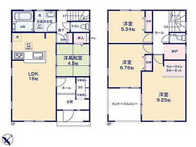 寛ぎの時間を紡ぎだす９．２５帖の主寝室♪
大型ベットを置いても余裕です。
ウォークインクローゼット・納戸を完備☆
増えがちな季節の衣類や本、趣味の道具などもすっきりと片付きます！ 