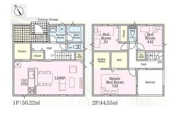 【3LDK】◇大容量の収納やホビースペースが便利な、2階建ての住まい♪
◇広さのあるＳＩＣで、ベビーカーや外用おもちゃも出し入れらくらく♪
◇通り抜け可能な大容量パントリーは玄関ホールから直行でき導線短縮♪