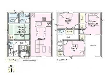 ◇足を伸ばして寛げる和室のある2階建ての住まい♪
◇2階のお部屋は全て6帖以上！家具を配置してもゆとりが生まれます♪
◇たっぷり広さの設けられたインナーバルコニーは洗濯物や布団をたっぷり干せて快適♪ 