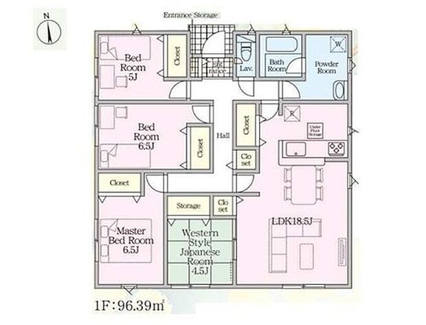 【4LDK】◇生活導線が短く移動が楽な平屋です♪18.5帖のゆったりした広さのLDKも魅力的♪
◇ゆとりのある洗面脱衣室で朝の込み合う身支度時も快適♪
◇共有スペースの収納が豊富で空間がすっきり片付き広く使えます♪