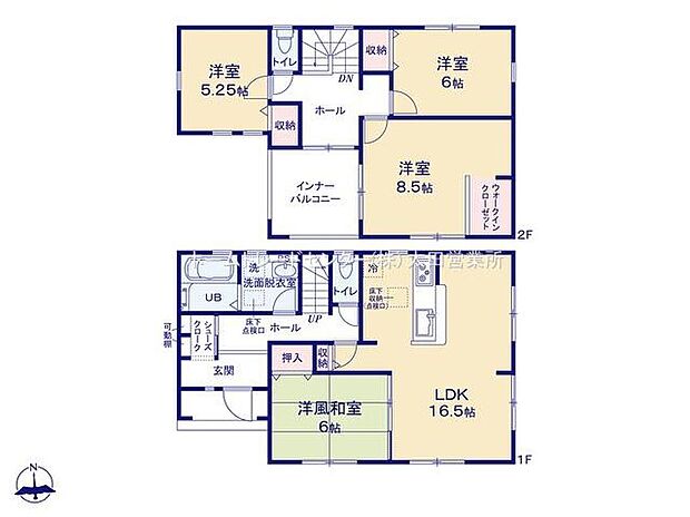 【4LDK】リビング隣には、ホッとできる６帖の和洋室を用意♪
お子様のお昼寝スペースや書斎などとしてお使い頂けます。
玄関にはシューズインクローゼットも完備♪
お客様を迎える玄関をいつもスッキリさせられます！