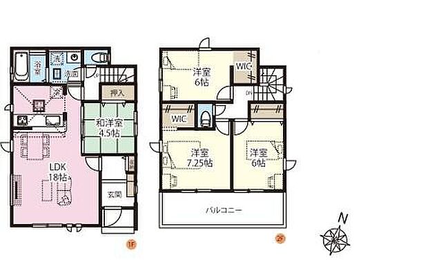 【4LDK】LDK18帖♪
リビングに続き間の4.5帖和室があります！
来客時にも重宝しますが、小さなお子様を寝かせるスペースにもなりますので、使い方はあなた次第です。