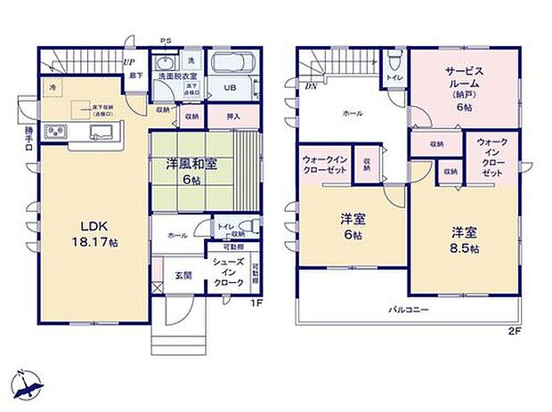 【3LDK+S】対面システムキッチン採用の18.17帖のLDKは開放感抜群です☆
ウォークインクローゼットやシューズインクローゼットなど収納充実！
全居室収納付・6帖以上でお部屋を広々使用できます♪