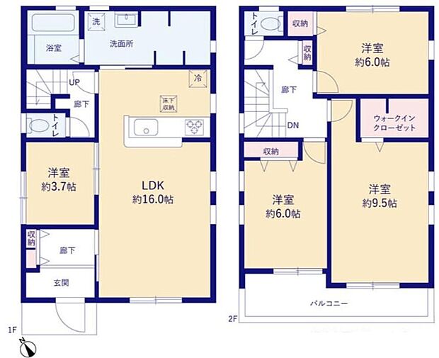 【4LDK】寛ぎの時間を紡ぎだす9.5帖の主寝室♪
大型ベットを置いても余裕です!
洋服をひとまとめに収納できるウォークインクローゼット完備☆