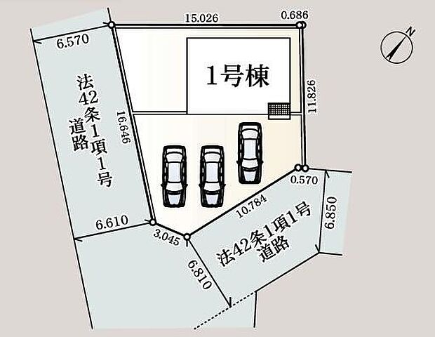 【全体区画図】陽当たり良好で開放的な角地に位置しています♪
カースペース3台分☆お庭もあるのでお子様の遊び場やガーデニングなど楽しめそうです♪