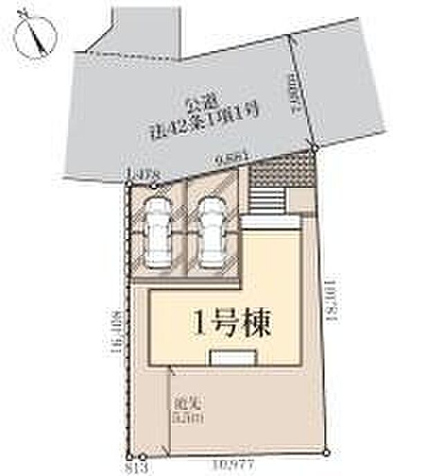 【全体区画図】住環境良好な人気の低層住居専用地域に立地しております。守られた環境は、お子様との暮らしにもおすすめです。
前面道路は7mあるので、車庫入れが苦手な方でも安心して入れられます。