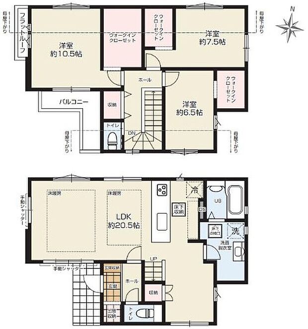 約20.5帖のLDKは、お客様を招くのにも十分な格式と広さを備えています 。リビングイン階段が空間のアクセントとなり、現代的なライフスタイルを演出 。