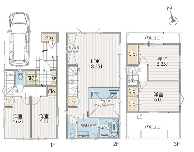 【4LDK】建物面積に車庫面積9.02ｍ2含む