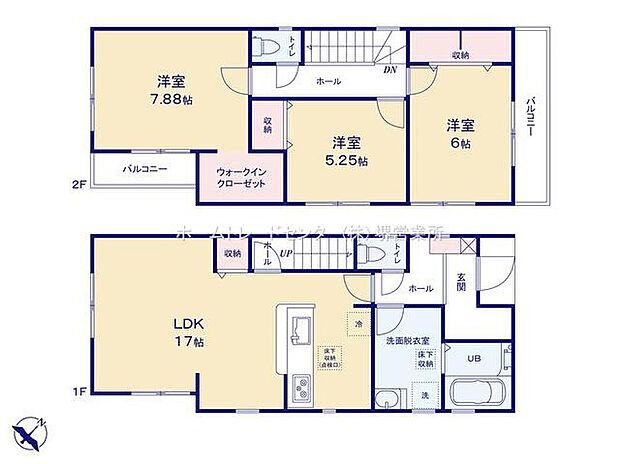 【3LDK】２面バルコニーでお洗濯も快適♪
各居室収納付き！主寝室にはＷＩＣ完備！スッキリとお片付けしていただけます♪