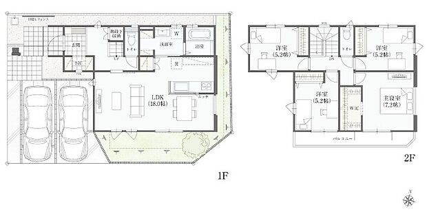 約18帖の広々LDKはゆったりくつろげる家族団らんの憩い空間
WIC・SICもあり暮らしの質が高まる間取りです。