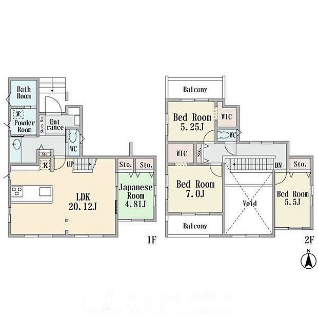 【建物プラン例（間取り図）】参考プラン建物面積：107.54m2建物価格：1700万円（税込）