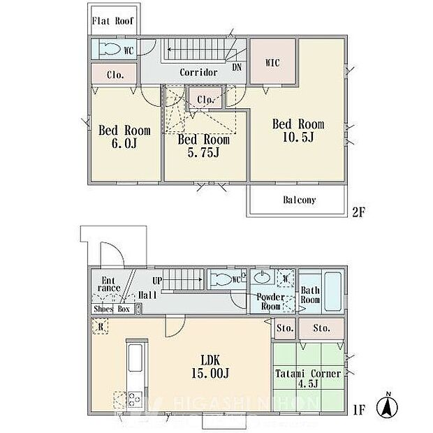【3LDK+S】・建物面積に地下車庫面積（18.56m2）を含む
※現況と相違がある場合は現況を優先