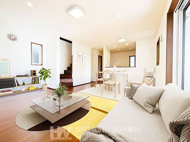 【リビング】CG家具置きリビングCGにより家具・調度品を加えたものです。加工された家具等は付帯しません。