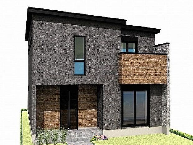 【外観パース図】ZEH水準省エネ住宅にて、冬はあたたかく、夏は涼しいお家に