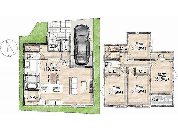 建物プラン間取:4LDK 建物プラン面積:110.54m2 建物プラン価格:2000万円 -