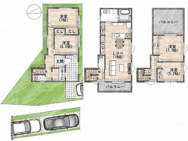 【間取り図】級建築士×女性コーディネーター監修『ママに嬉しい家事ラク動線』設計