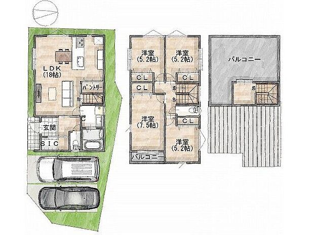 【その他】【参考プラン間取り図】一級建築士×女性コーディネーター監修『ママに嬉しい家事ラク動線』設計