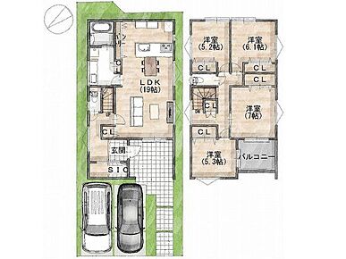 建物プラン間取:4LDK 建物プラン面積:113.02m2 建物プラン価格:2000万円 - 