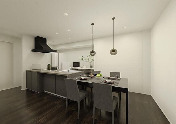 No.10　キッチンとダイニングは横並び配置で配膳しやすい配置。