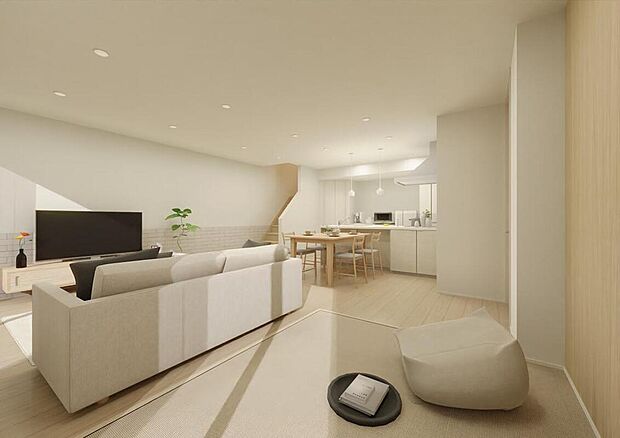 No.11　リビング内の一角にマルチに使えるコーナーを設置。ソファでも床座でも、好きなくスタイルで寛げます。