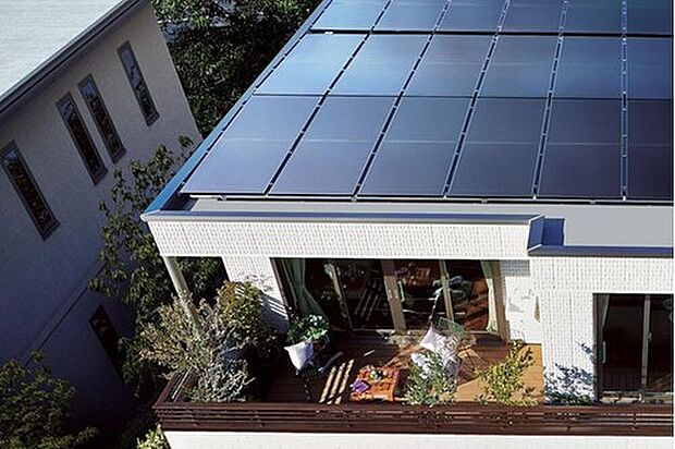 【太陽光発電システム】太陽光発電システムを搭載。省エネルギーや家計にも貢献します。