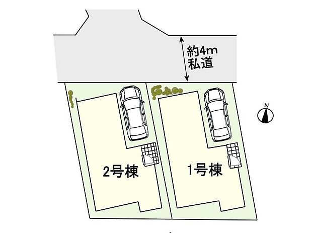 ＪＲ京浜東北線「北浦和」駅徒歩15分の通勤通学に便利な立地です。また前面道路も4ｍとゆとりがあるためお車の出し入れも簡単にできます。