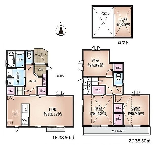 【3LDK】暮らしの快適性・居心地の良い住空間設計です。リビングを中心に、ご家族皆様が充実の暮らしをお送りいただけるプランニングです。
