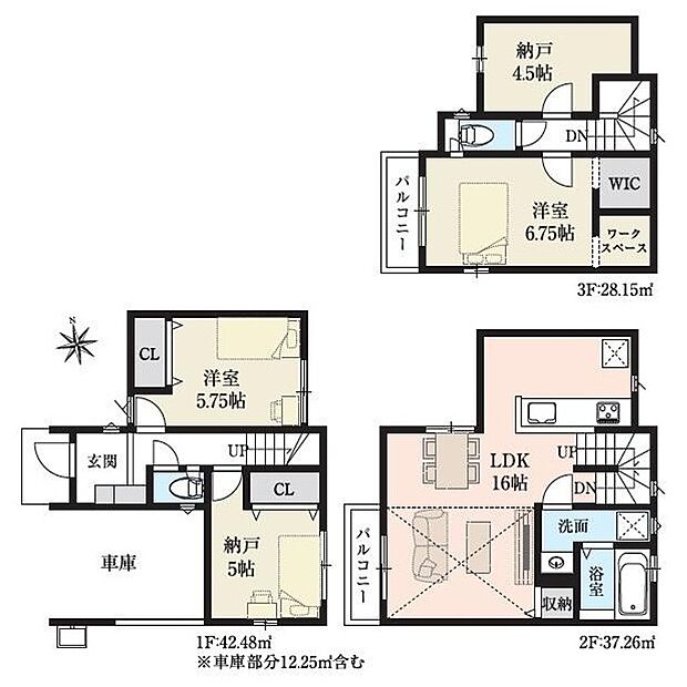 【4LDK】暮らしの快適性・居心地の良い住空間設計です。リビングを中心に、ご家族皆様が充実の暮らしをお送りいただけるプランニングです。