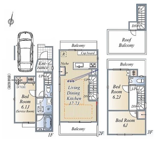 【3LDK】【C号棟 間取図 建物面積:100.34m2】 暮らしの快適性・居心地の良い住空間設計です。