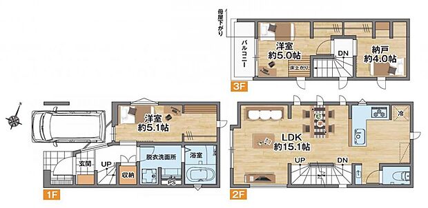 【3LDK】暮らしの快適性・居心地の良い住空間設計です。リビングを中心に、ご家族皆様が充実の暮らしをお送りいただけるプランニングです。