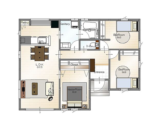 3LDK/3,480万円/建物79.48m2/土地249.28m2