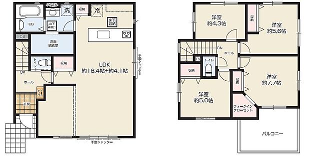 (1号棟)、価格4499万円、4LDK、土地面積132.34m2、建物面積105.31m2