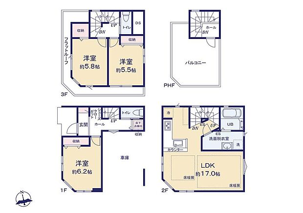 (1号棟)、価格5899万円、3LDK、土地面積53.02m2、建物面積109.13m2