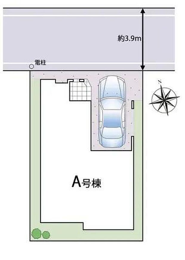 【全体区画図】大切なお車を雨風から守るビルトインガレージ付き☆（※車種による）
