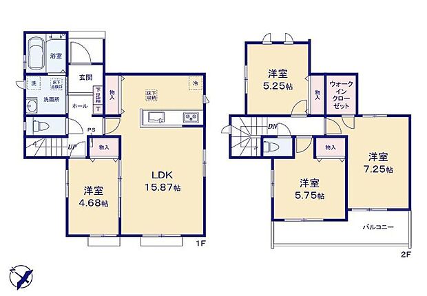 (A号棟)、価格3290万円、4LDK、土地面積135.28m2、建物面積93.77m2